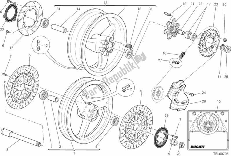 All parts for the Wheels of the Ducati Monster 795 ABS Thai 2014